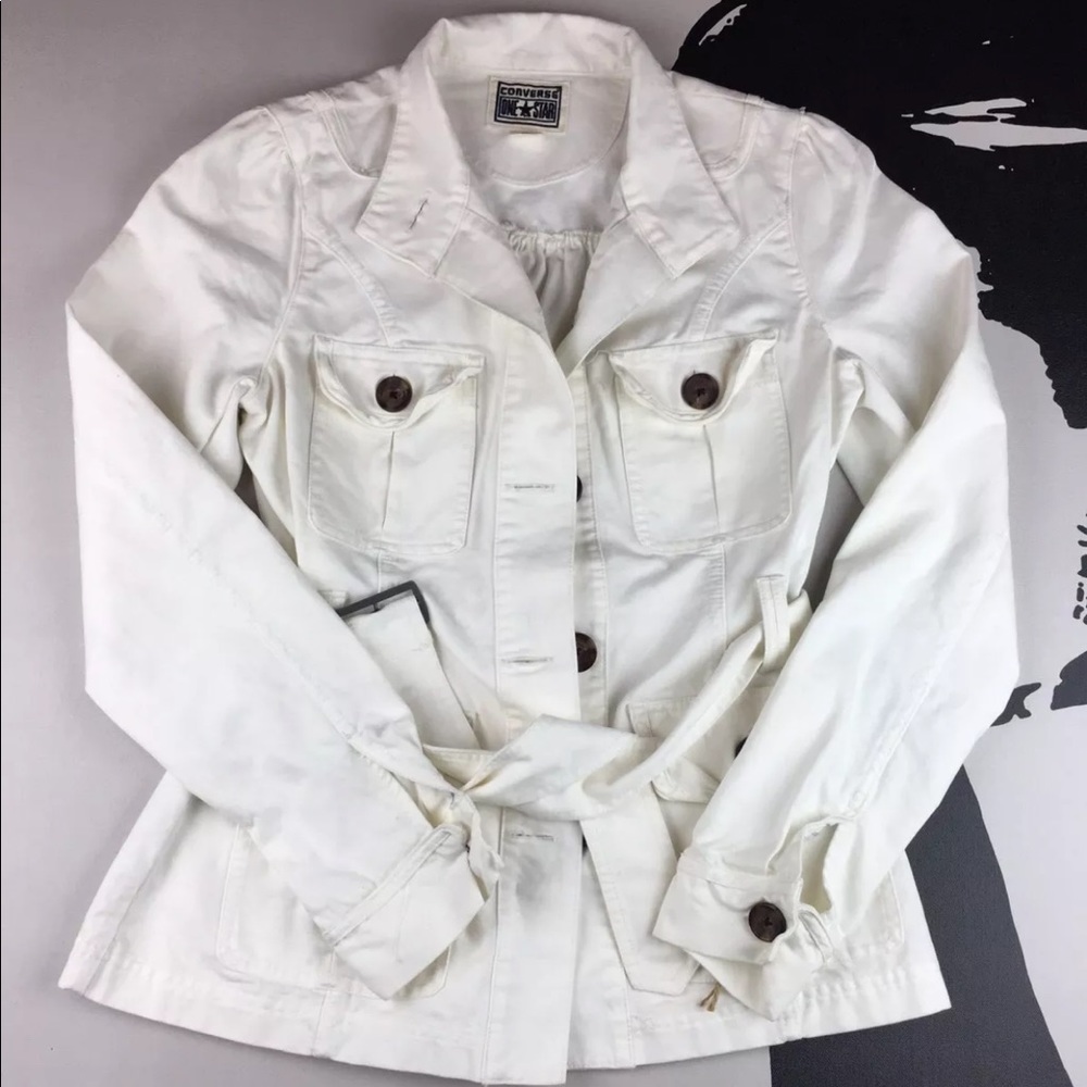 Converse One Star Womens White Denim Jacket